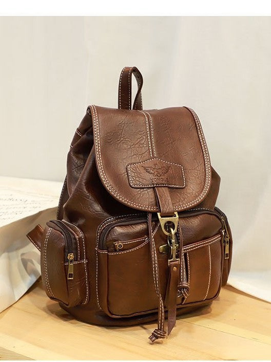 Women's Vintage Classic Fashion Hook Large Capacity Women's Backpack