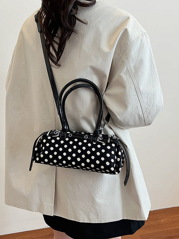 Women's High Texture Trendy Polka Dot Top Handled Baguette Pillow Bags