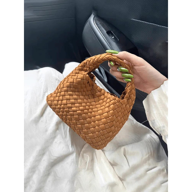 Women's Hand-woven Nylon Cloth Fashion Portable Vegetable Women's Shoulder Bag