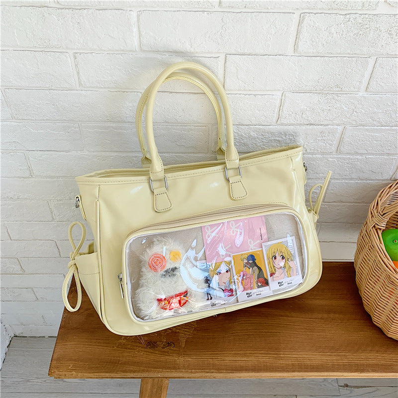 Women's Transparent Bar Cartoon Sweet Macaron Class Large Women's Backpack