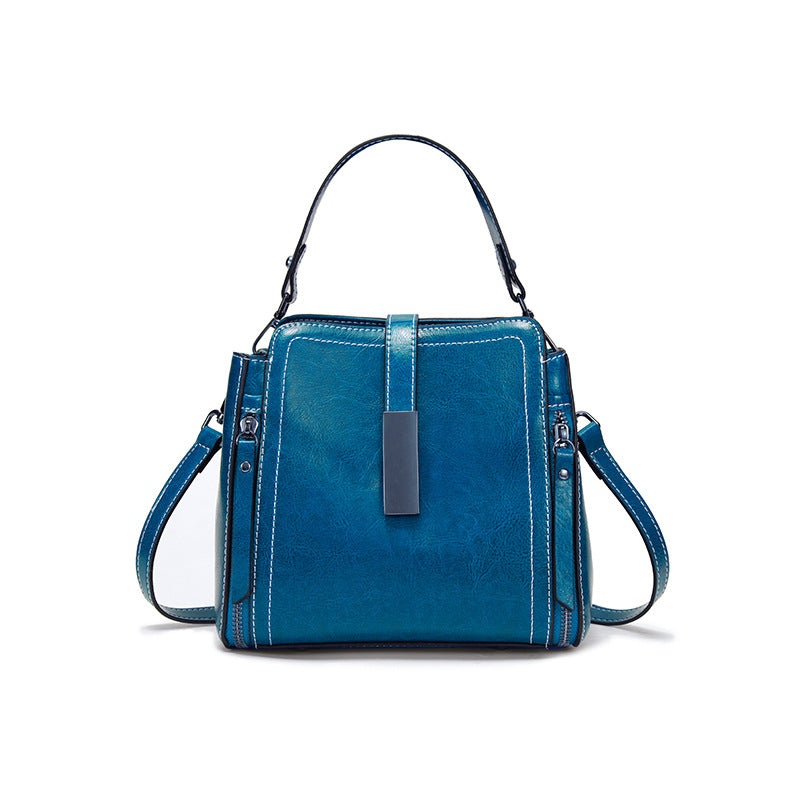 Women's Cowhide Fashion Trendy Retro Temperament Commute Women's Shoulder Bag
