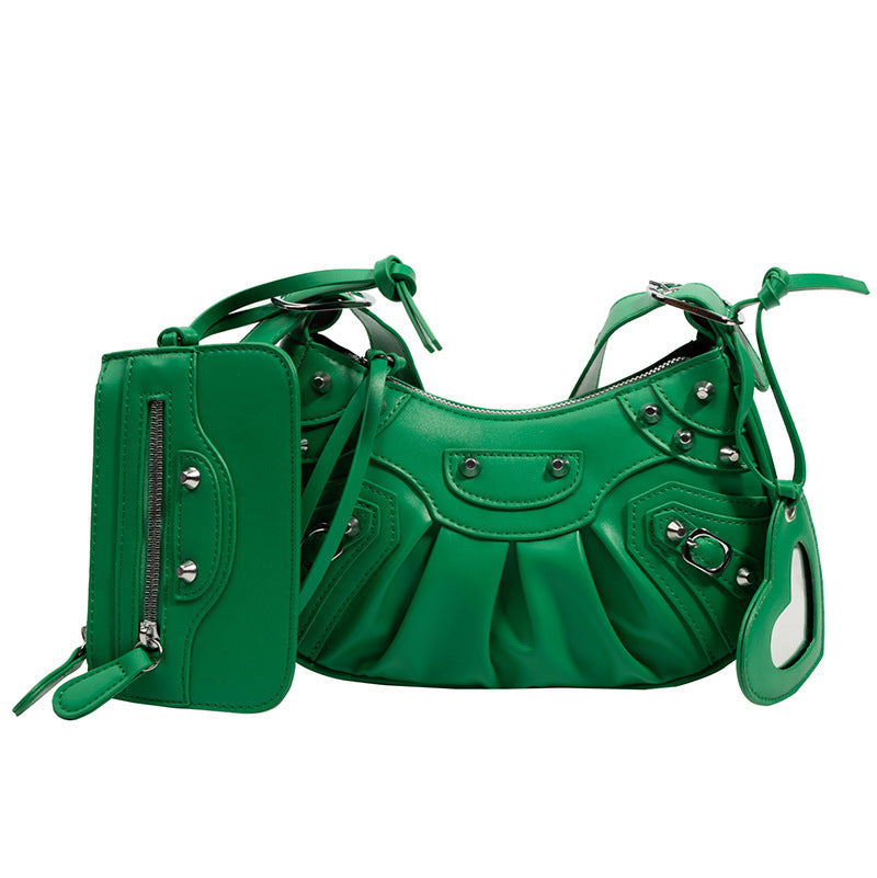 Classic Rivet Motorcycle Three-in-one January Underarm Women's Messenger Bag