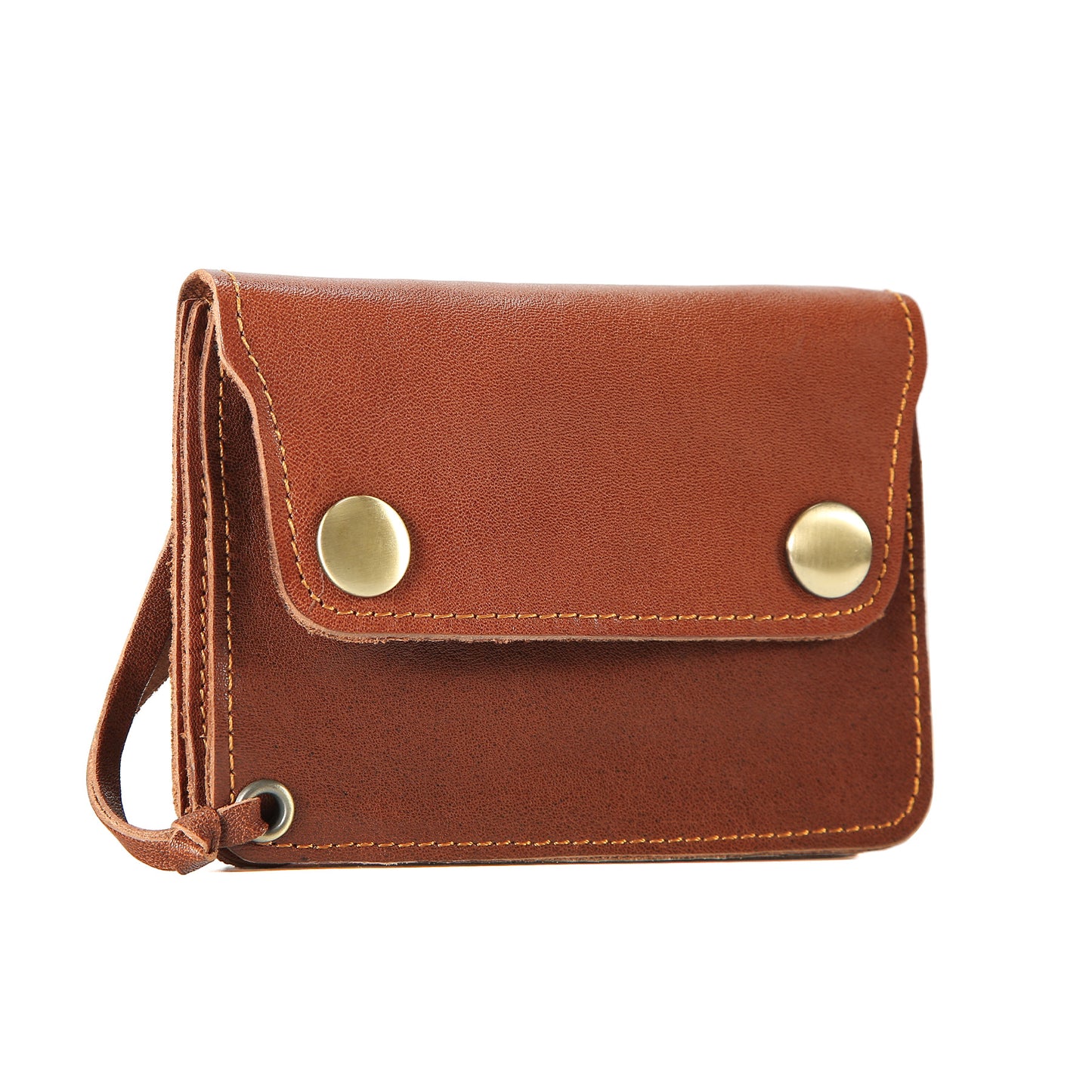 Layer Cowhide Magnetic Snap Zipper Portable Leather Card Pack Card Sleeve