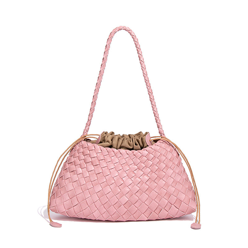 Women's Niche Underarm Woven Vegetable Basket Personality Bucket Bags