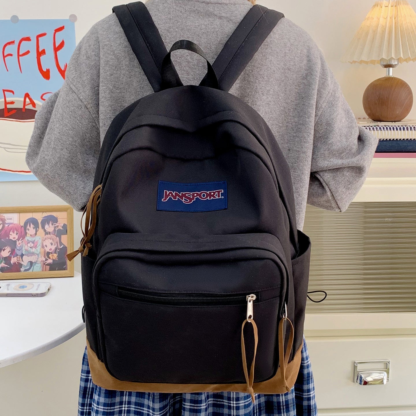 Women's & Men's Korean Style Fashion Simple Large Capacity Solid Color Leisure Backpack