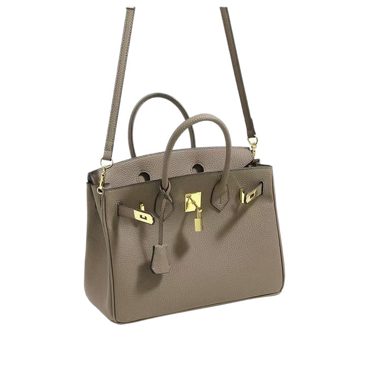 Women's Fashion Satine Litchi Pattern Large Capacity Women's Handbag