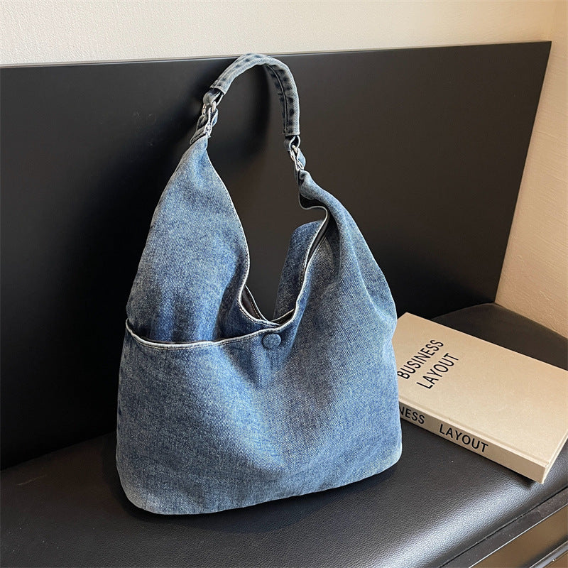 Classic Women's Retro Denim High-grade Minority Underarm Bag