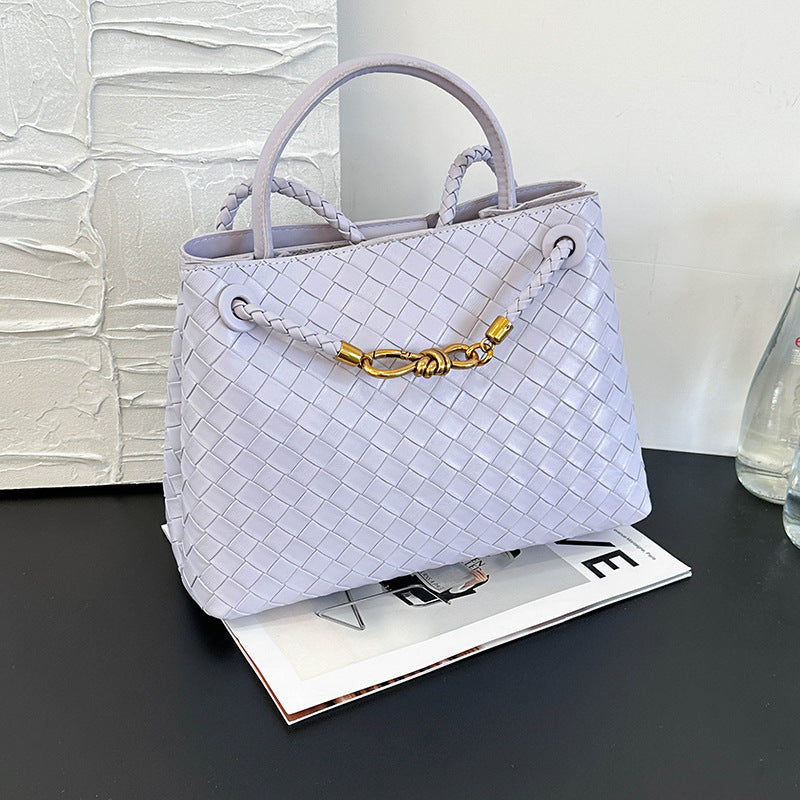 Women's Retro Metal Cord Fastener Woven Niche Women's Messenger Bag