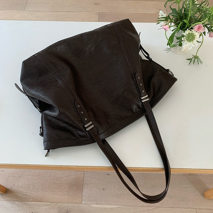 Women's Fashion Big Commuter Retro Soft Leather Women's Messenger Bag
