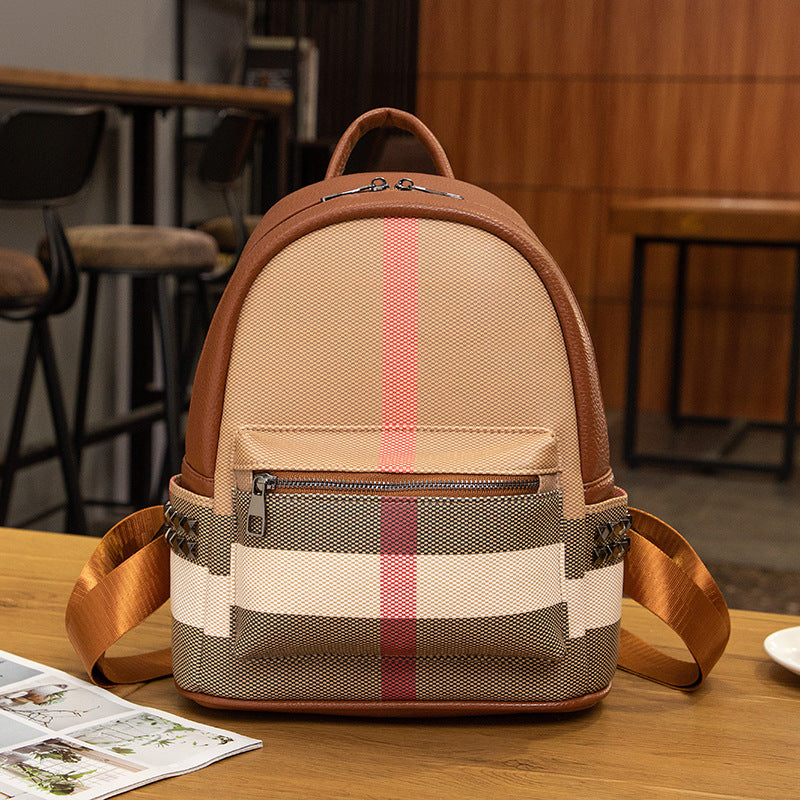 Plaid Fashion Mini Classic College Book Women's Backpack