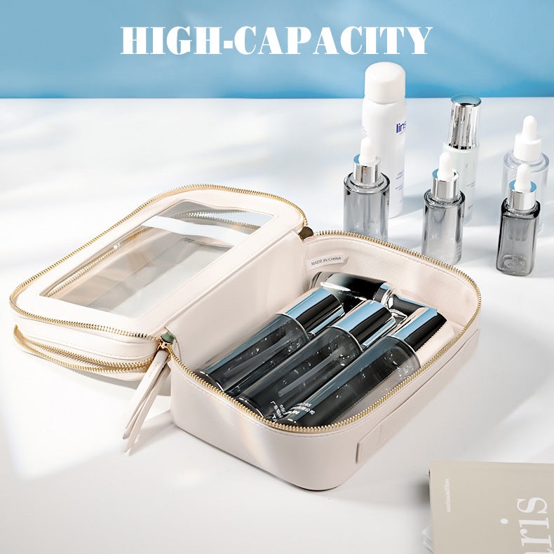 Large Capacity Waterproof Storage Portable Out Double Layer Transparent Bags