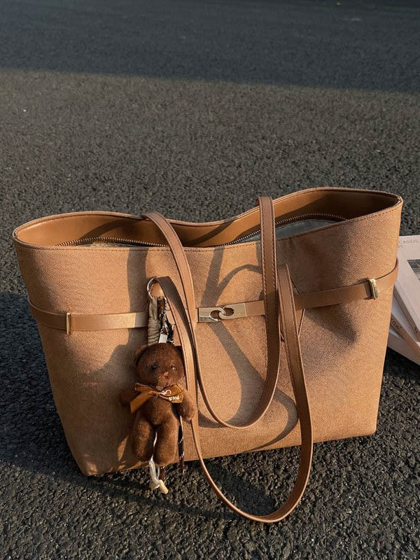 Women's Large Capacity Frosted Big Decoration Women's Shoulder Bag