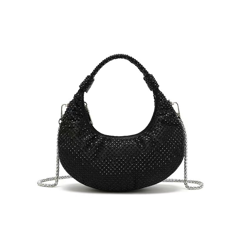 Women's Dinner Design Full Diamond Dumpling Versatile Rhinestone Handbags