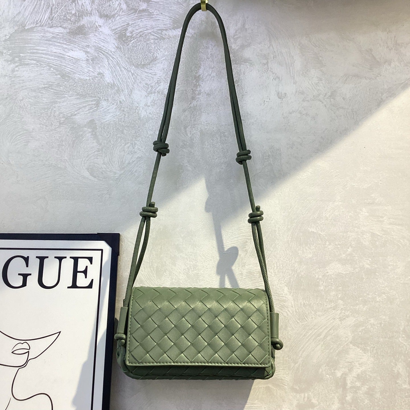 High Quality Knotted Hand-woven Genuine Leather Small Square Bags