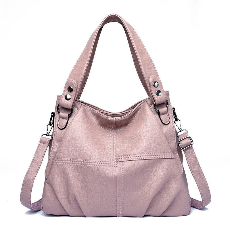 Women's Genuine Leather Mom Large Capacity Sheepskin Soft Women's Shoulder Bag