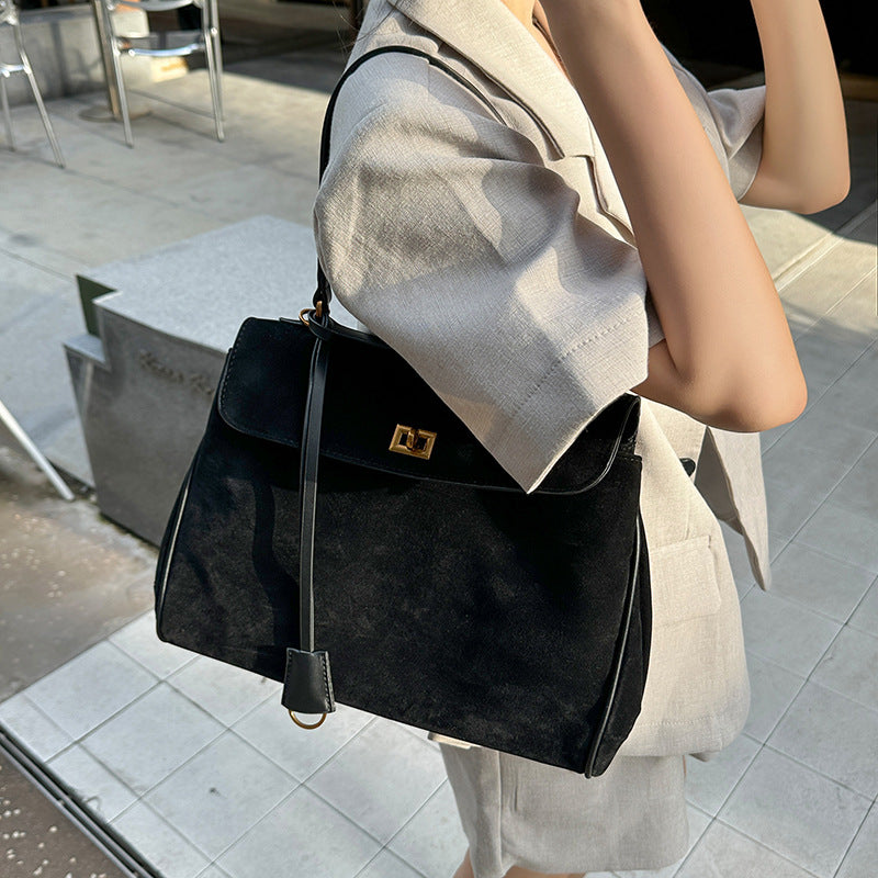 Women's Vintage Suede Large Capacity Commuter High-grade Tote Bag