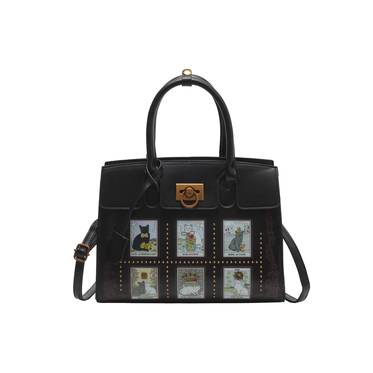 Tarot Cat Embroidered Mild Luxury Retro Dark Women's Shoulder Bag