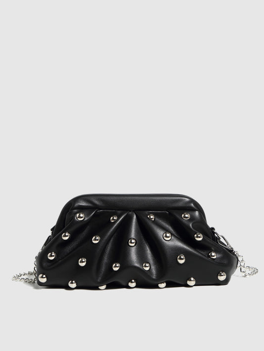 Women's Trendy Clip Mushroom Nail Chain Clutch Women's Shoulder Bag