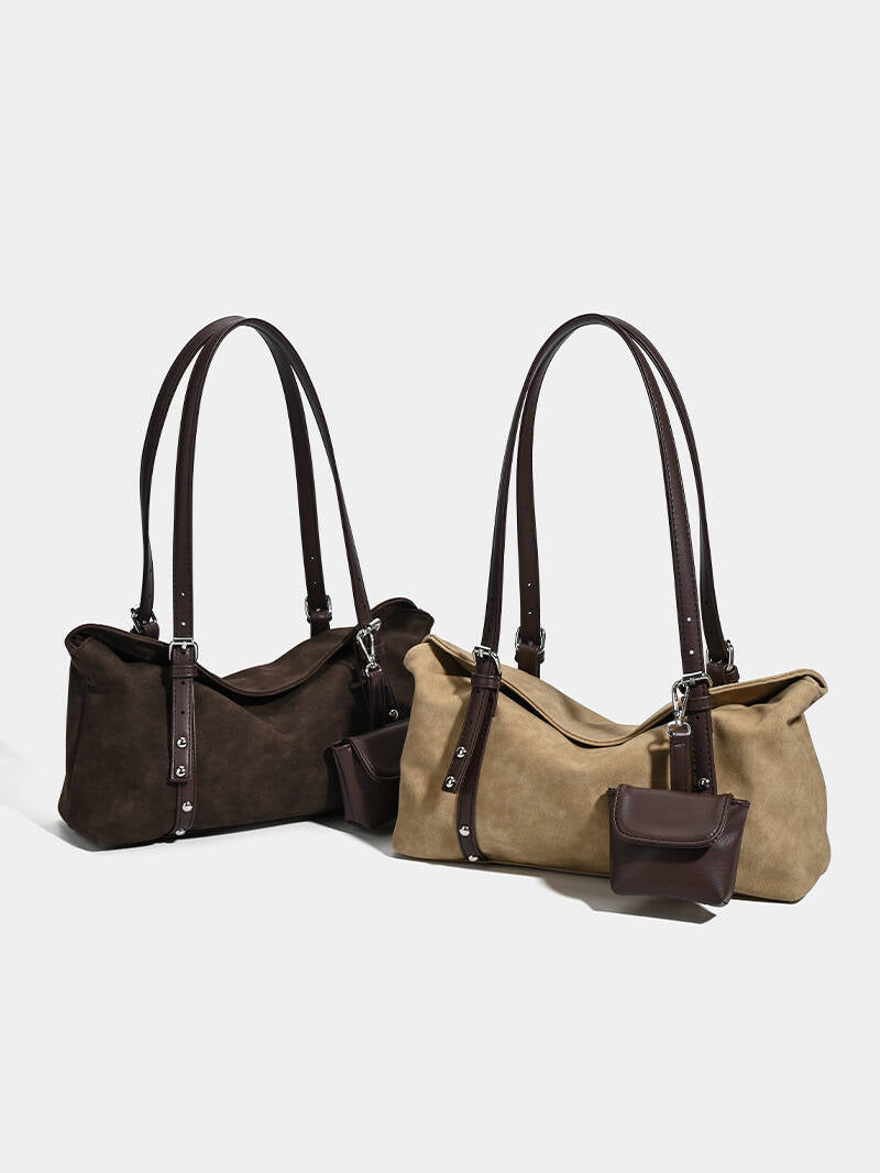 Women's Retro Suede Pillow Large Capacity Commuter Fashion Underarm Bag