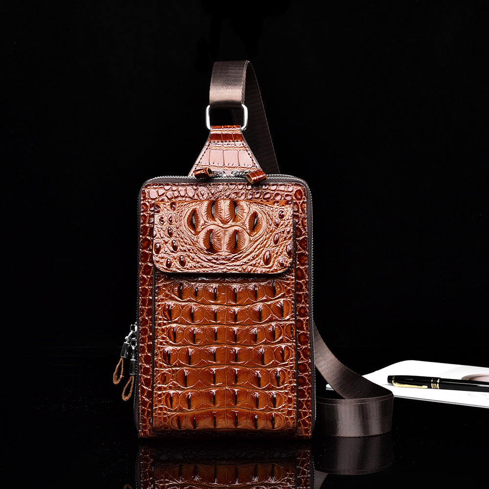 Men's Crocodile Pattern Large Capacity Fashion Trend Men's Messenger Bag
