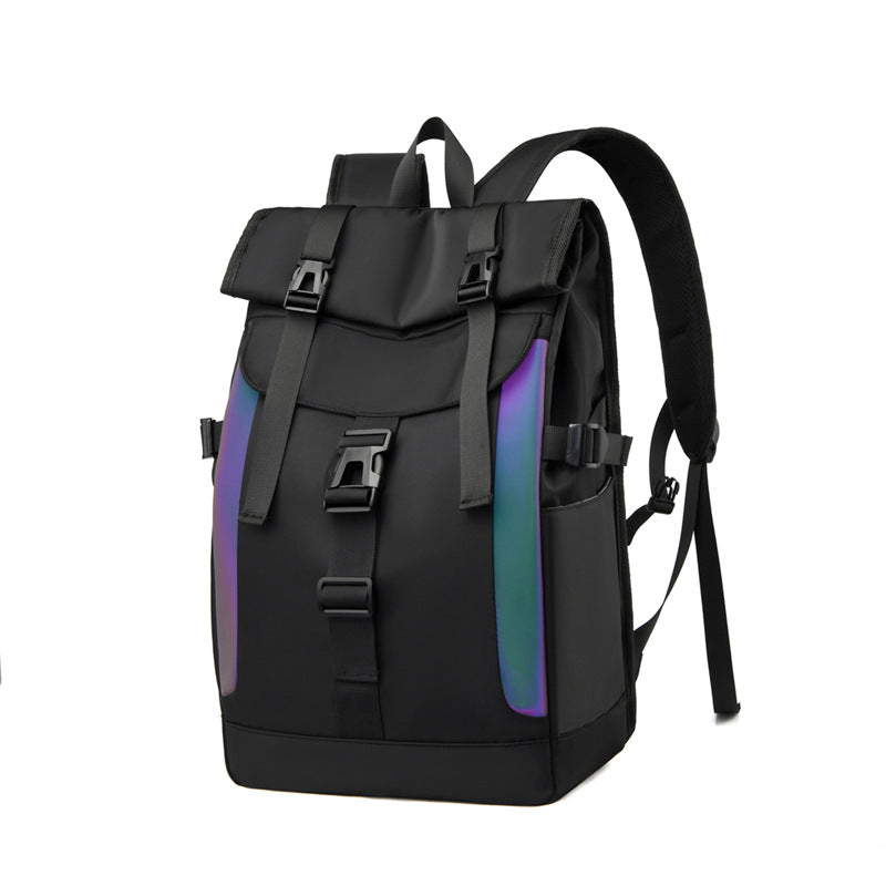 Contrast Color Large Capacity Nylon Cloth College High Leisure Backpack