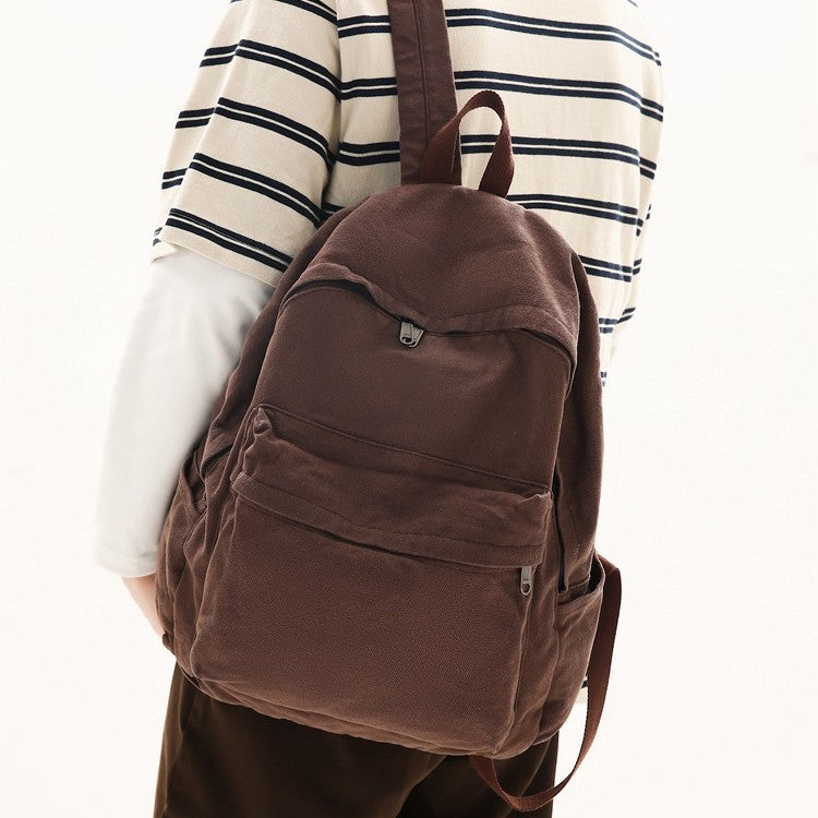 Large Capacity Retro Style Washed Canvas Women's Backpack