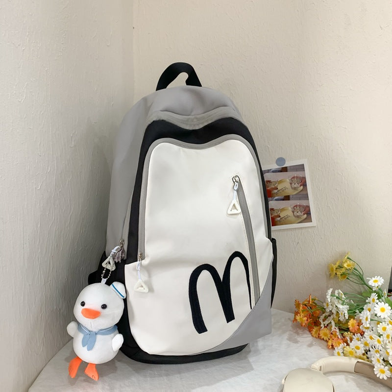 Female High American Retro Large Capacity Primary Leisure Backpack