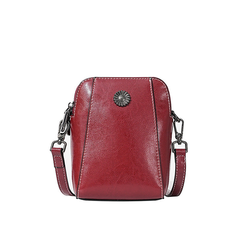 Women's Genuine Leather Fashion Niche Commuter Zipper Bags