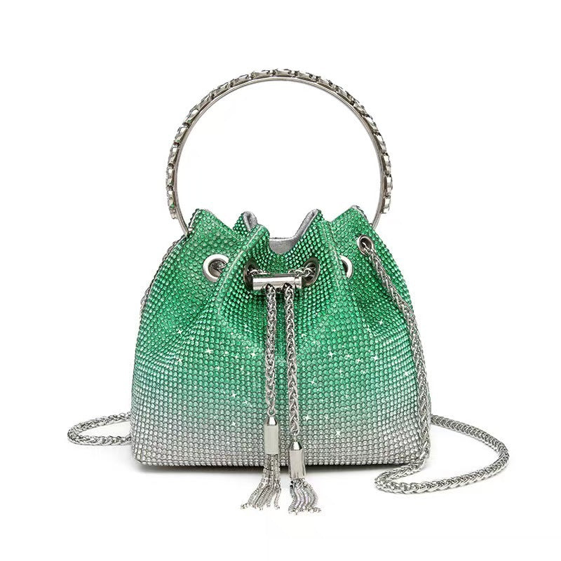 Retro Live Broadcast Rhinestone Hand Portable Women's Messenger Bag