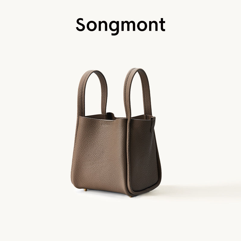 Pine Medium Vegetable Basket Under The Mountain Genuine Leather Large Women's Shoulder Bag