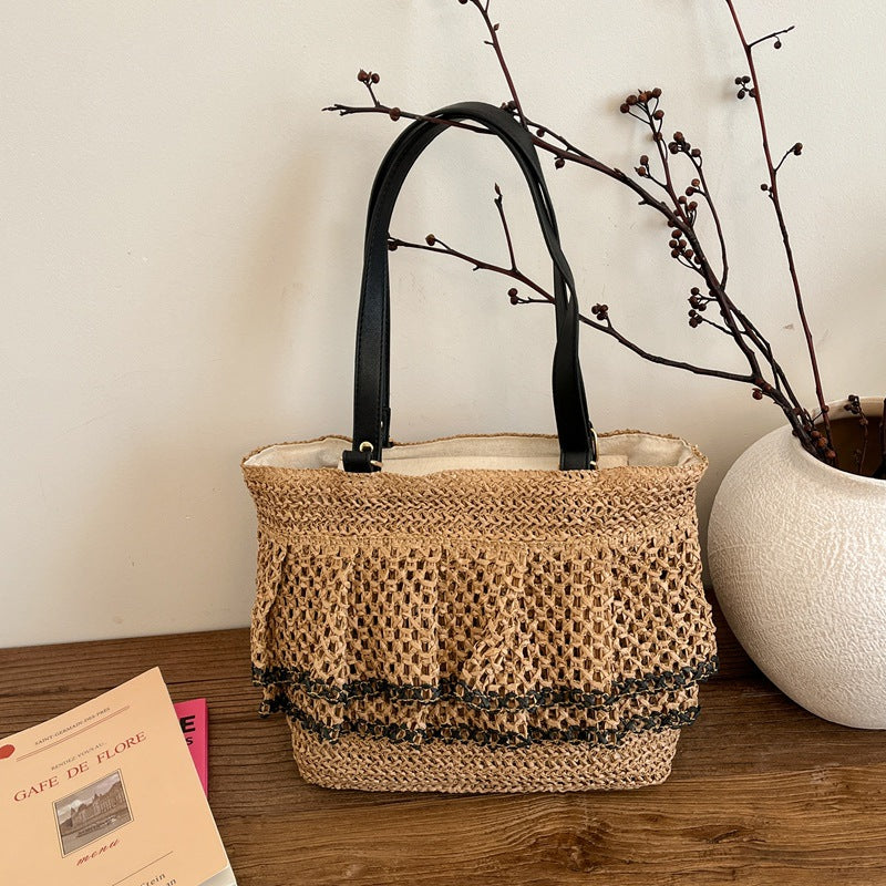 Women's Design Straw Spring Seaside Vacation Weaving Bags