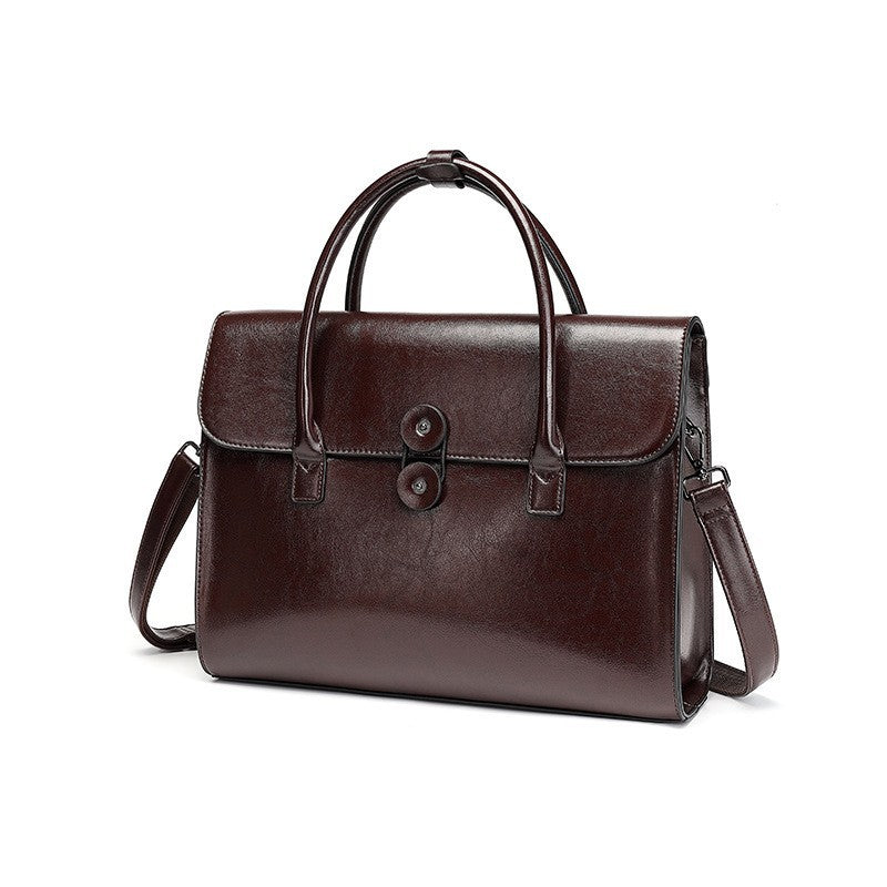 Women's Genuine Leather Computer Retro High-grade Light Luxury Business Portable Large Bags