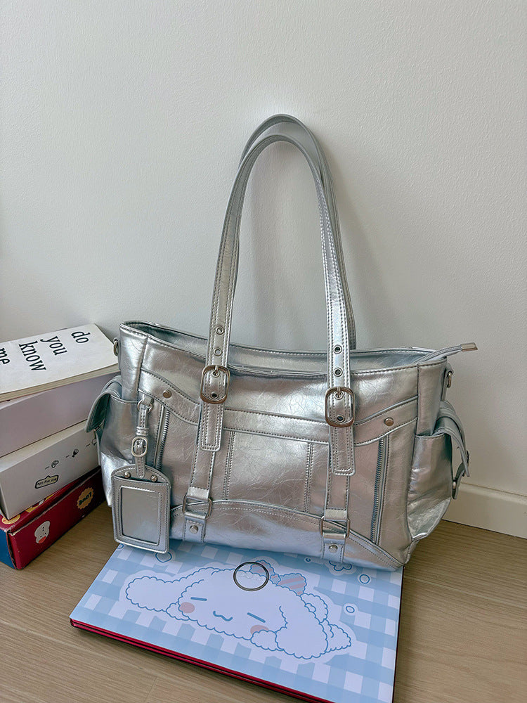 Large Capacity Totes Personality Versatile Motorcycle Simple Women's Shoulder Bag