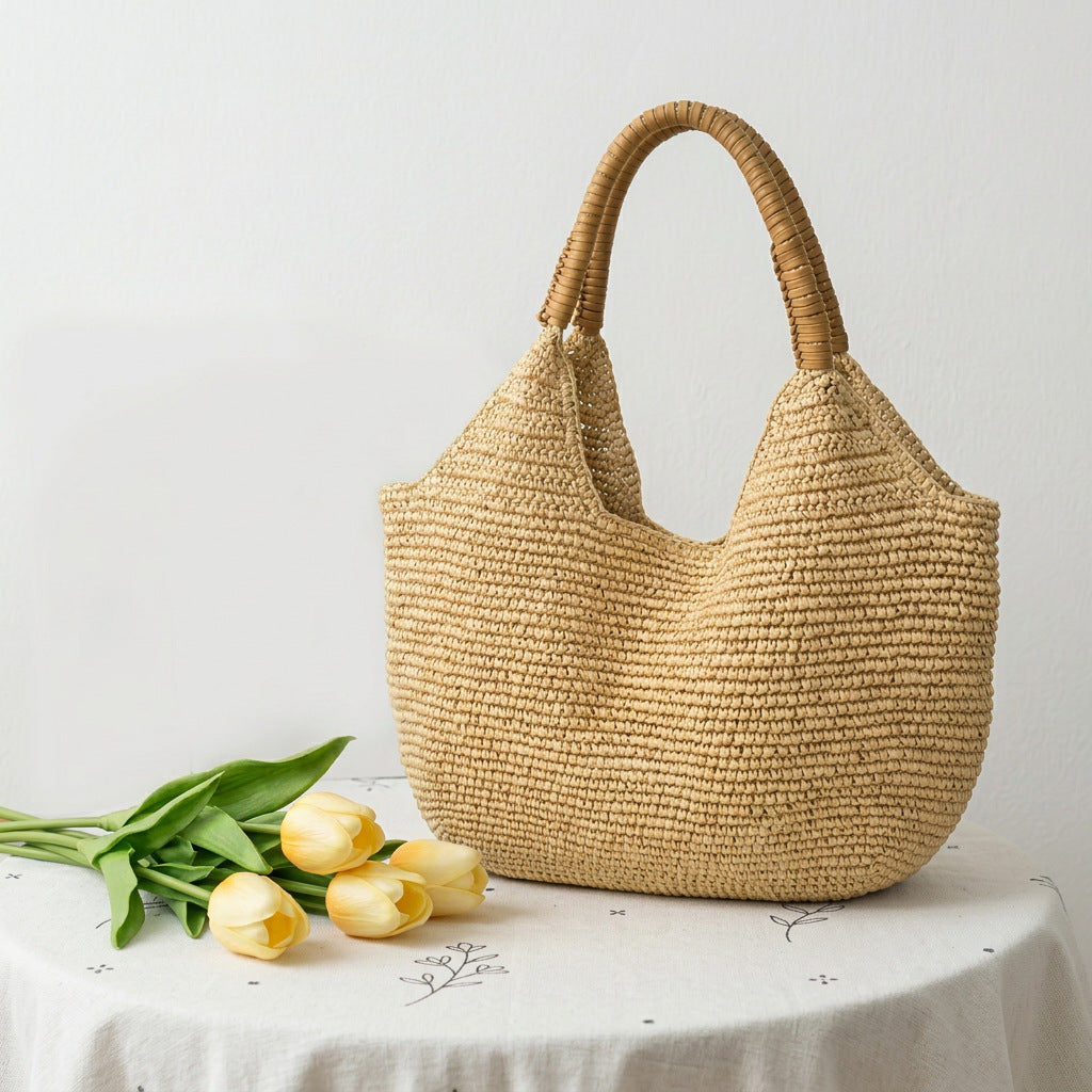 Women's High Sense Straw Hand-woven Large Capacity Vacation Bags