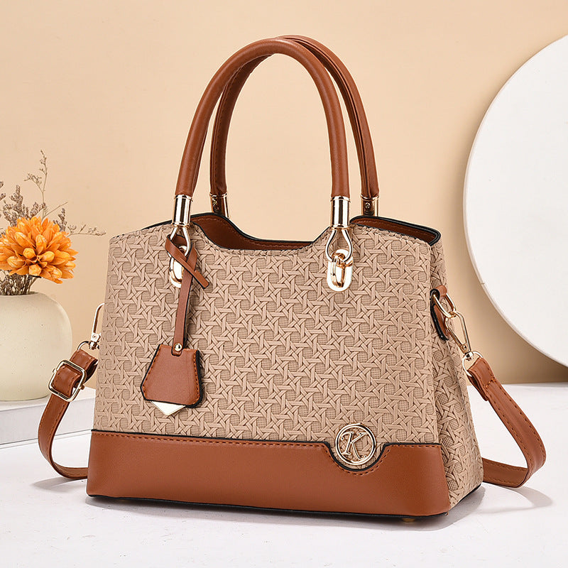 Women's Classy Mom Large Capacity Contrast Color Multilayer Fashion Handbags