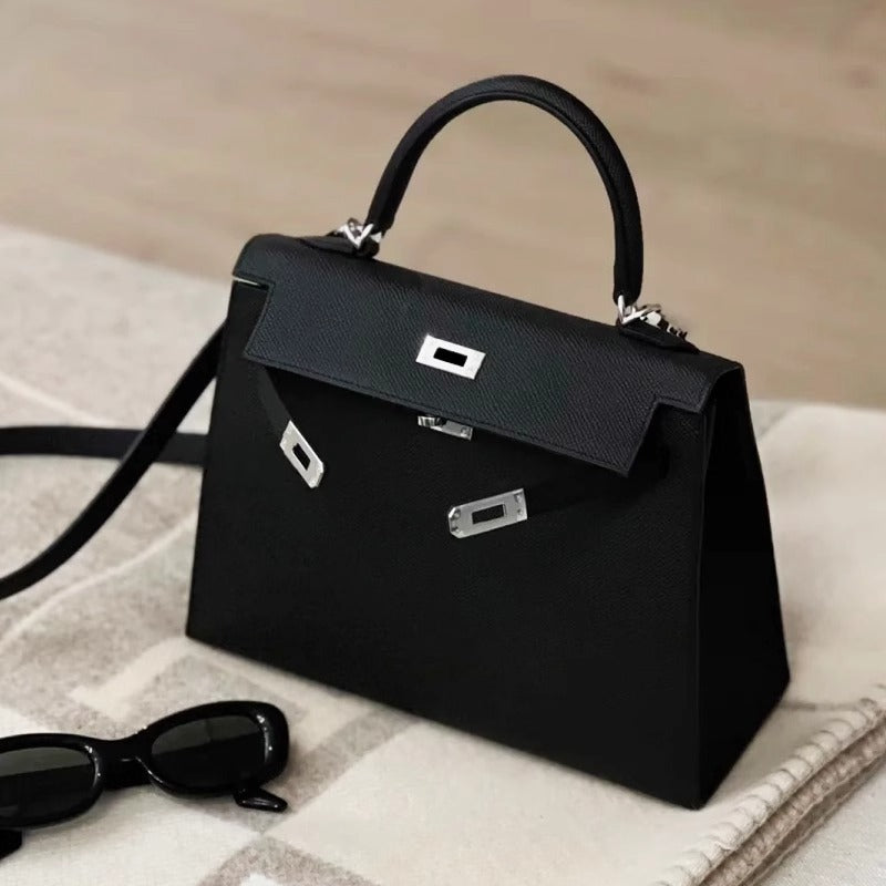 Genuine Leather Second Generation Kelly Palm Print Simple Women's Handbag