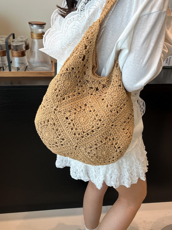 Women's Hollow Large Capacity Woven Hand-woven Tote Bag