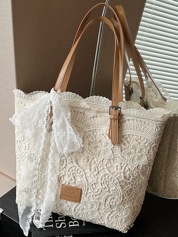 Niche Korean Style Large Capacity Woven Summer Hollow Idle Women's Shoulder Bag