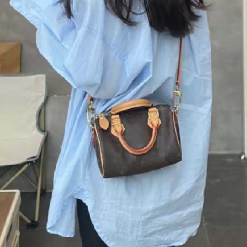 Innovative Women's Pillow Leather Mini Boston Bags