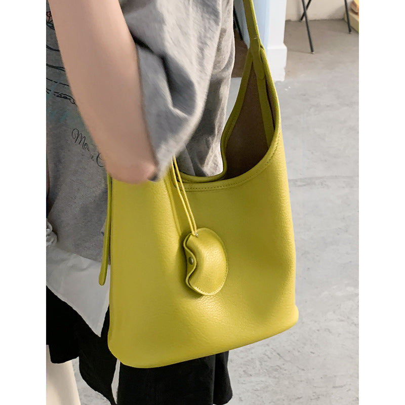 Women's Korean Underarm Simple Solid Color Soft Bags