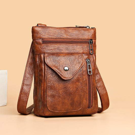 Women's Mobile Fashion Retro Soft Leather Summer Women's Messenger Bag