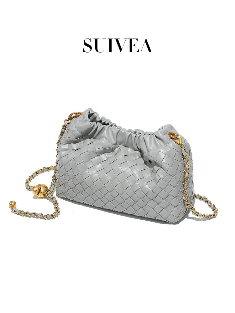 Women's Metal Chain Cloud Fashion Knitting Simple Trendy Women's Messenger Bag