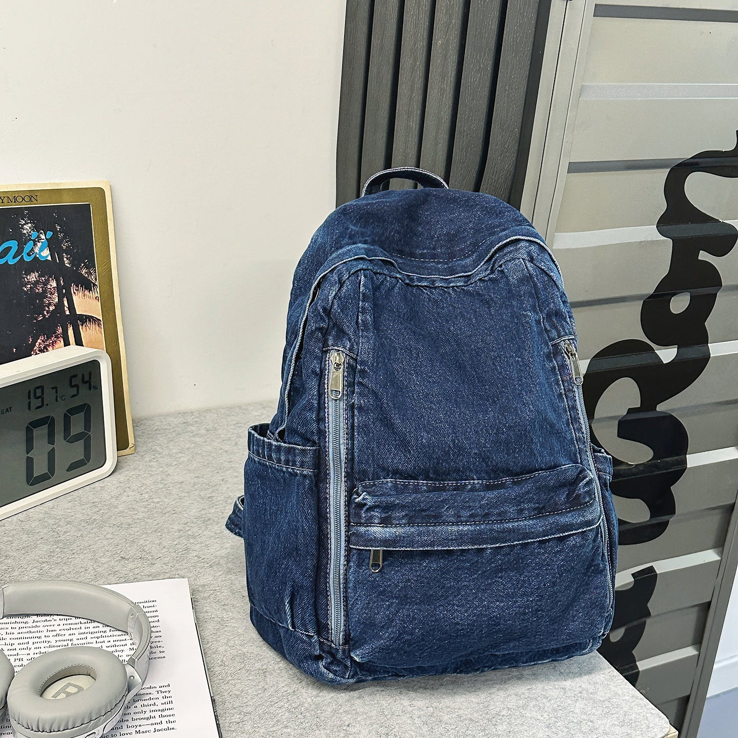 Women's Style Vintage Denim Canvas Early High Leisure Backpack