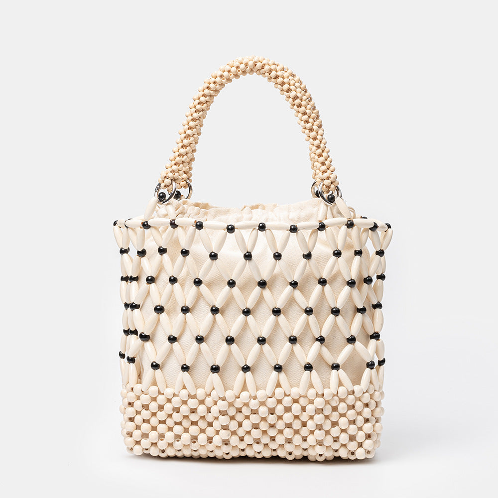 Women's Decoration Hand-woven Seaside Vacation Beaded Contrast Color Bags