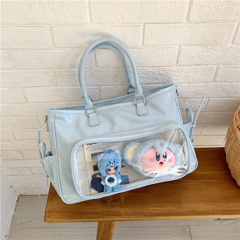 Women's Transparent Bar Cartoon Sweet Macaron Class Large Women's Backpack