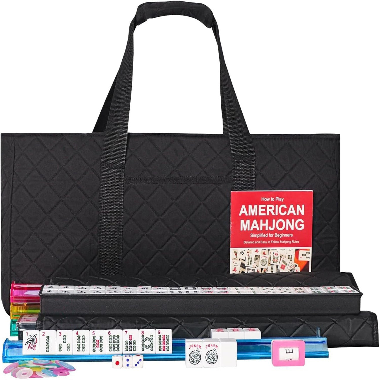 Diamond Grid Set Mahjong Storage Large Capacity Makeup Bag