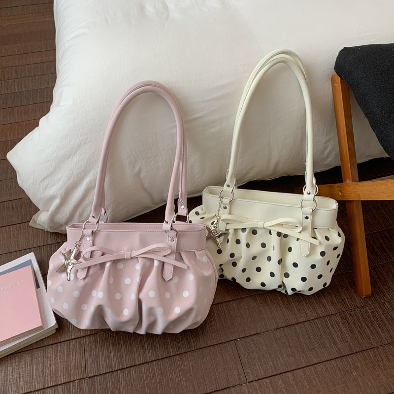 Women's Capacity Commuter Spring High-grade Fashion Polka Underarm Bag