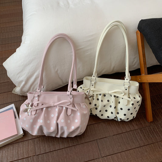 Women's Capacity Commuter Spring High-grade Fashion Polka Underarm Bag