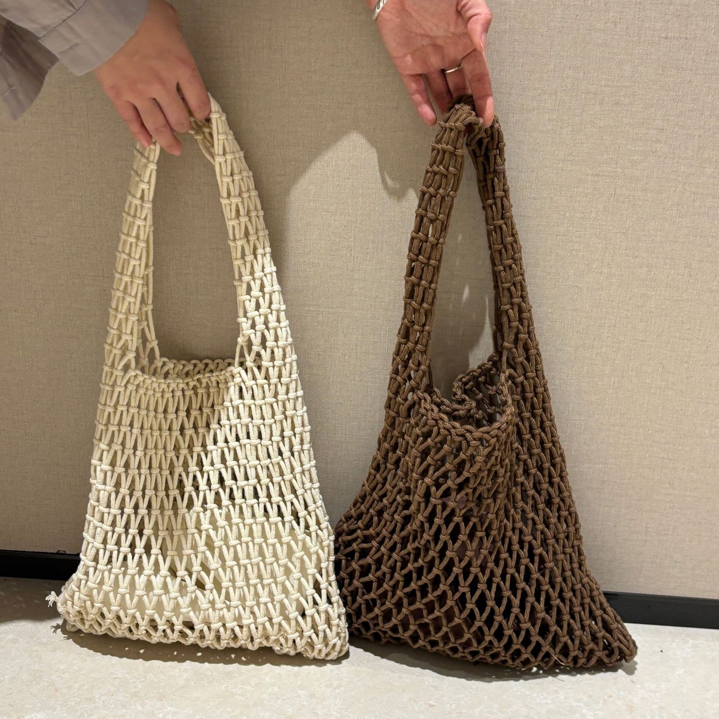 Women's Vacation Beach Large Capacity Cotton Rope Braided Bags