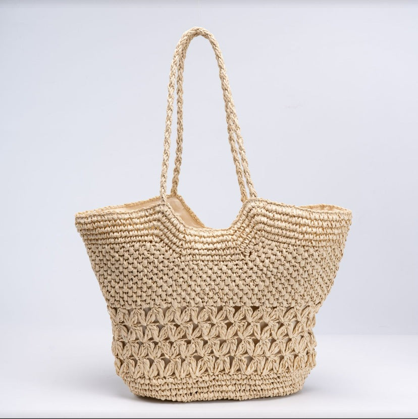 Women's Straw Idle Style Hand-woven Large Capacity Totes Vacation Tote Bag